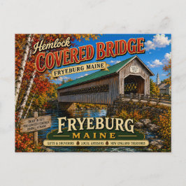 Hemlock Covered Bridge Fryeburg Maine Vykort