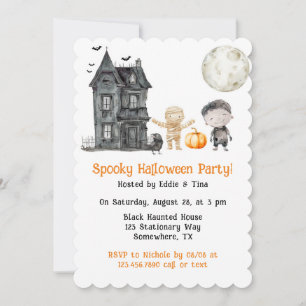 Hemlös mamma och vänner Halloween fest Inbjudningar