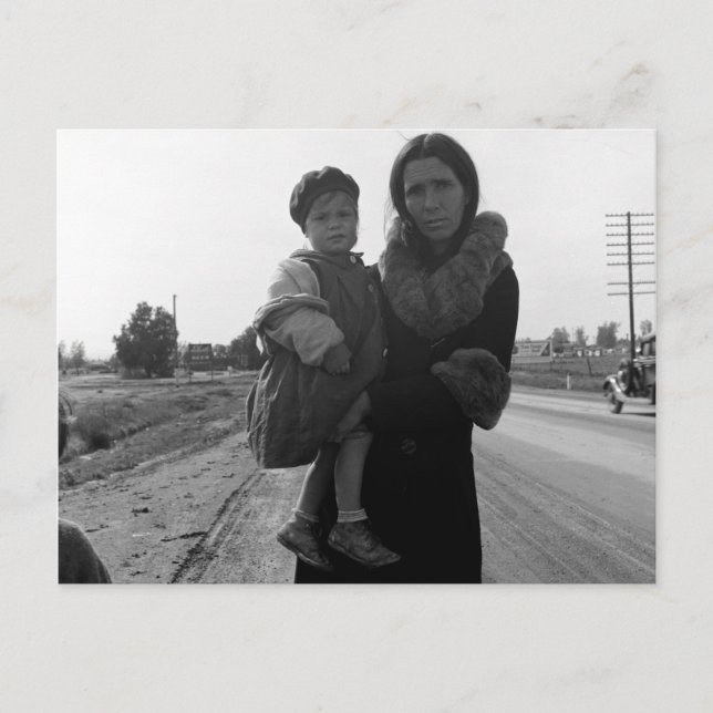 Hemlösa mor och barn - 1939 vykort (Framsida)