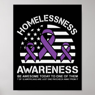 Hemlöshet - medvetandegörande månad USA flagga Poster