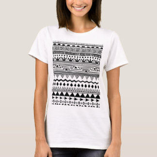 Hemma amerikanska kvinnor i Svarta och vita Mönste T Shirt