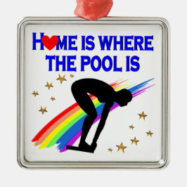 HEMMA ÄR BASSÄNG FÖR DEN HÄR SJUKDOMEN JULGRANSPRYDNAD METALL