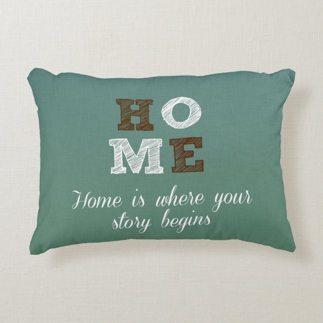 Hemma är där din artikel börjar Offert Prydnadskudde (Framsidan)