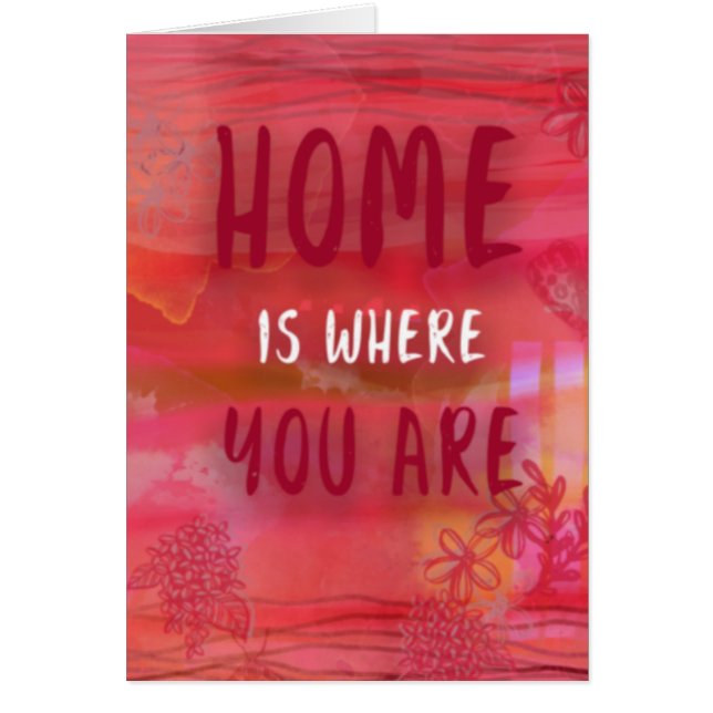 Hemma är där du har ett MD-kort Hälsningskort (Framsidan)