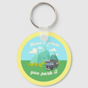Hemma är där du parkerar den - Vanlife-grafik #4 Nyckelring