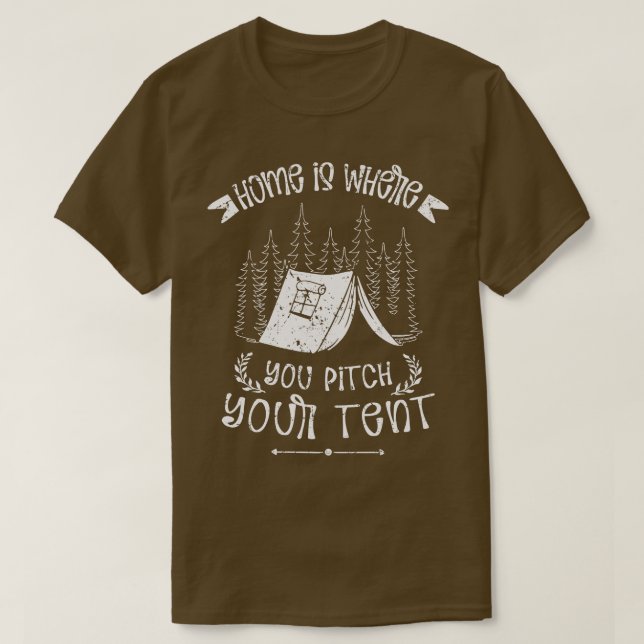 Hemma är där du spelar Tält-lägret T Shirt (Design framsida)