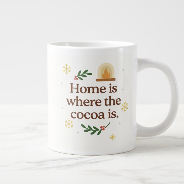 Hemma Är Där Kakan Är | Mysig Jul Jumbo Mugg (Höger)