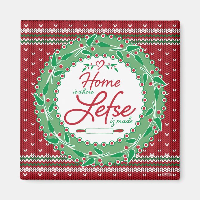 Hemma är där Lefse är gjort! Magnet (Framsidan)