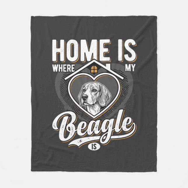 Hemma Är Där Min Beagle Är_1 Fleecefilt (Framsidan)