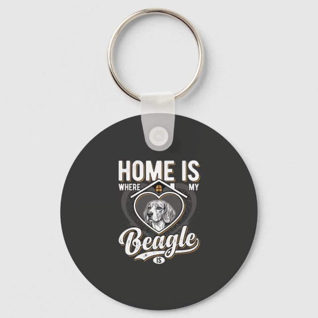 Hemma Är Där Min Beagle Är_1 Nyckelring (Framsida)