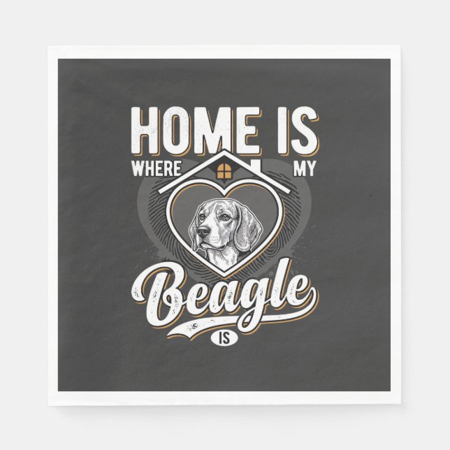 Hemma Är Där Min Beagle Är_1 Pappersservett (Framsidan)
