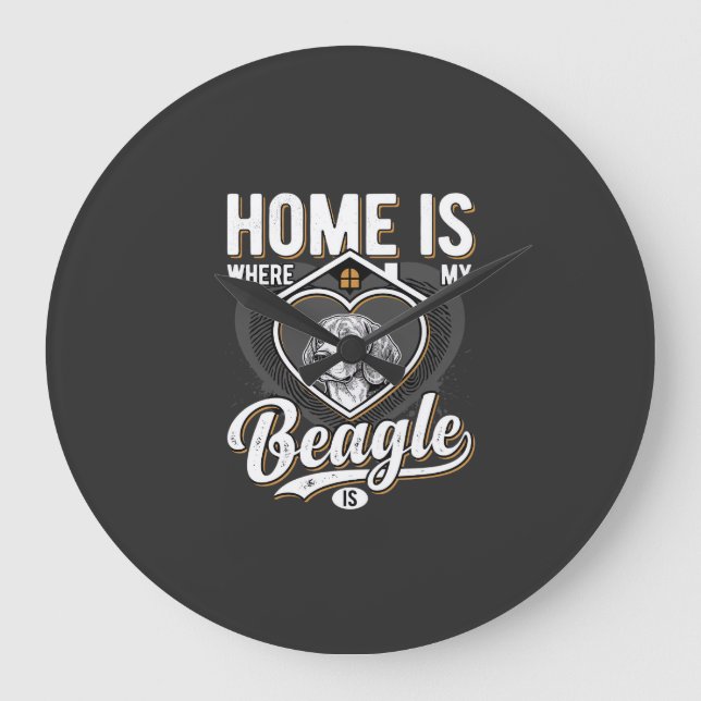 Hemma Är Där Min Beagle Är_1 Stor Klocka (Framsida)