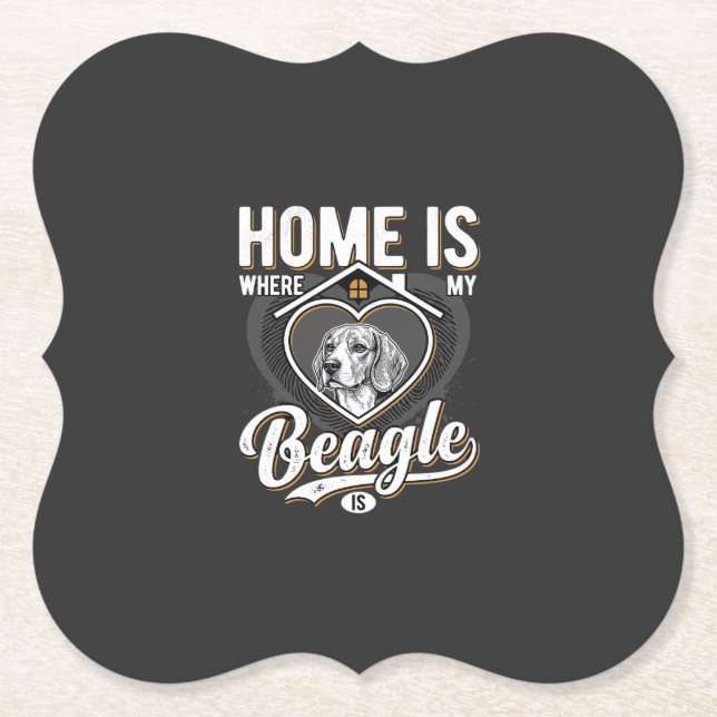 Hemma är där min beagle är_1 underlägg papper (Framsida)