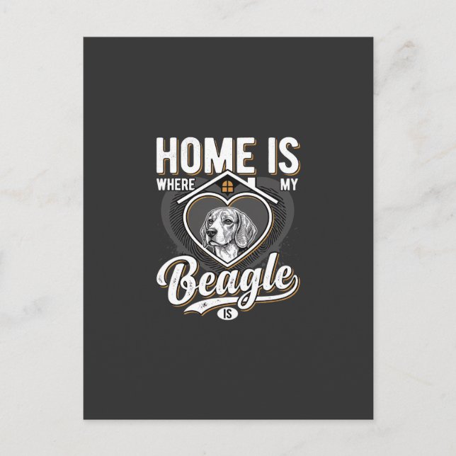 Hemma är där min beagle är_1 vykort (Framsida)