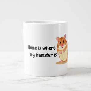 Hemma är där min hamster är söt brun hamster jumbo mugg