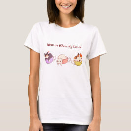 Hemma Är Där Min Katt Är Söt Kattälskare T-Shirt