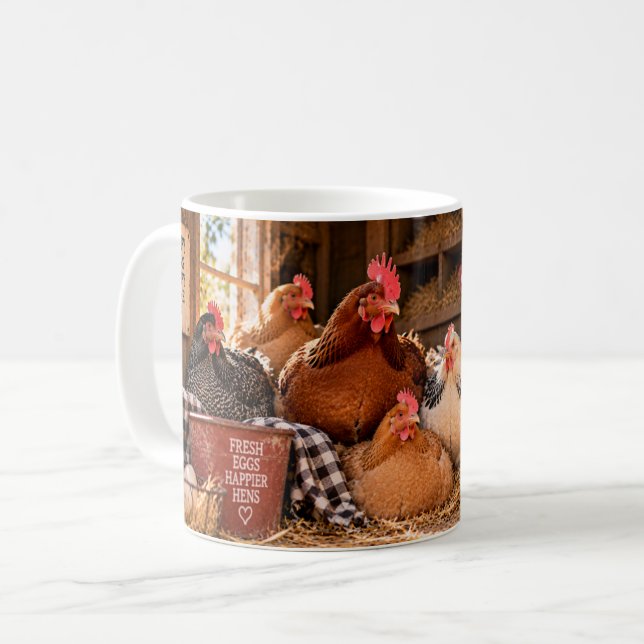Hemma Är Där Min Kyckling Är Kaffemugg (Framsida vänster)