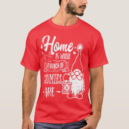 Hemma är där mina gäng gnomer är - Cute Gnomes T Shirt