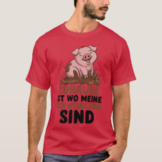 Hemma är där mina små grisar är Farm Lantbruk T Shirt