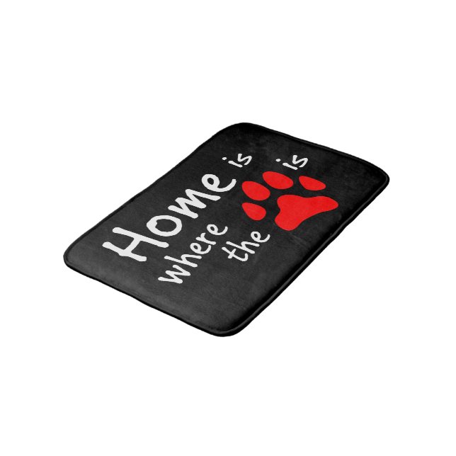 Hemma är den plats där färgutskriften är Black Bat Badrumsmatta (Vinklad)