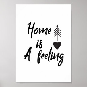 Hemma är ett citat poster