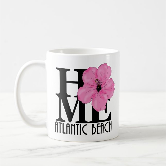 HEMMA Atlantic Beach 11oz rosa hibiscus Kaffemugg (Vänster)