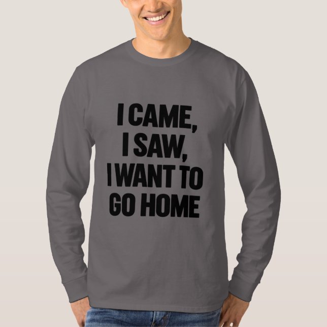 Hemma-bundna Motto Typography T-shirt (Framsida)