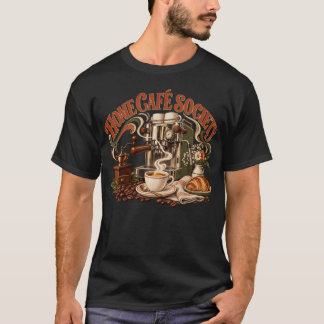 Hemma Café Society Retro Kaffeälskare T-Shirt