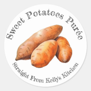 Hemma Canking Business Sweet Potato Food Label Runt Klistermärke