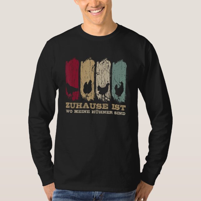 Hemma där mina hönor är hönsuppfödning Chicken H T Shirt (Framsida)
