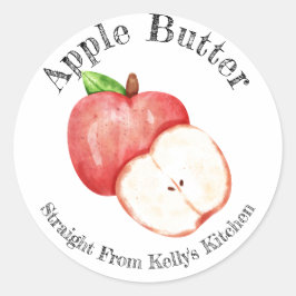 Hemma Egen Konservering Affär Äppel Smör Mat Etike Runt Klistermärke