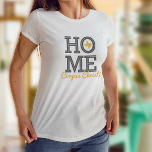 HEMMA - Fet Brev & Texas Shape Grått Gult T Shirt