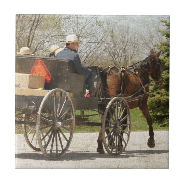 Hemma för Amish-familjen Kakelplatta (Framsidan)