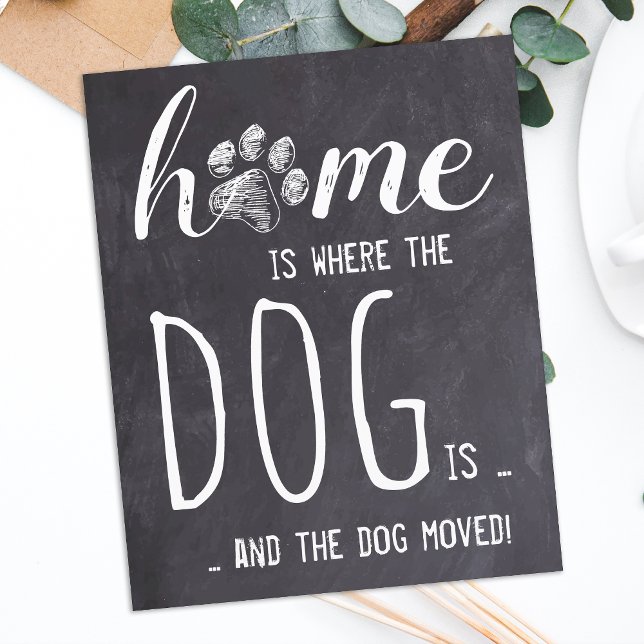 Hemma för budget där Hund är meddelande om Flytta (Skapare uppladdad)