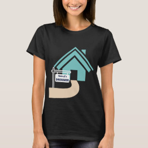 Hemma för en drömmarskylt med turkoshus t shirt