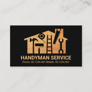 Hemma Handyman Verktyg Wood Grain Visitkort
