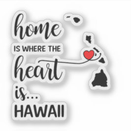Hemma hos Hawaii är hjärtat Klistermärken