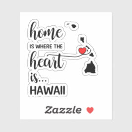 Hemma hos Hawaii är hjärtat Klistermärken