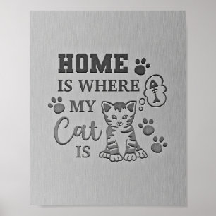 Hemma hos katt är där min katt poster