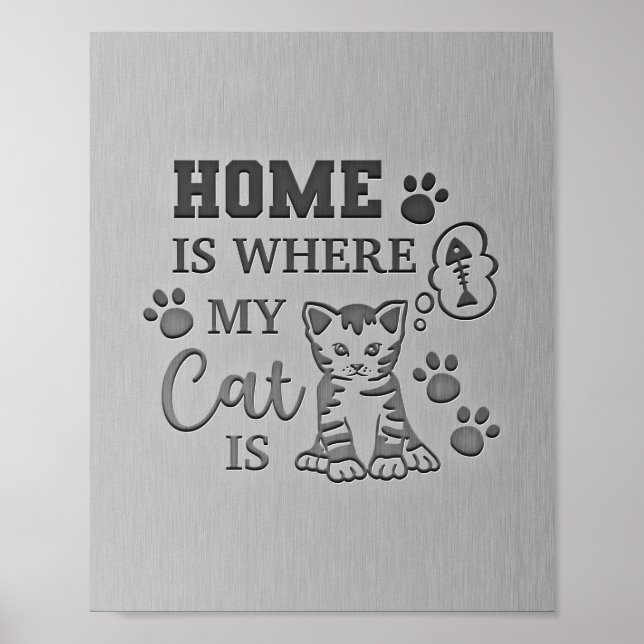 Hemma hos katt är där min katt poster (Framsidan)