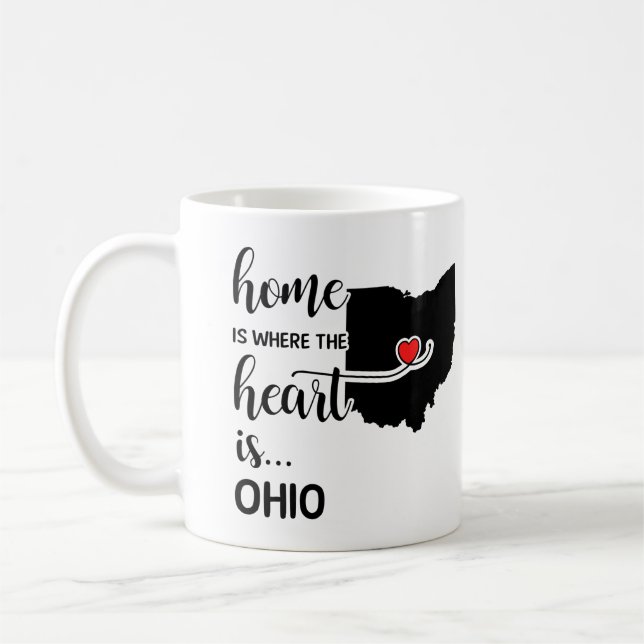 Hemma hos Ohio är hjärtat. Kaffemugg (Vänster)