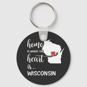 Hemma hos Wisconsin är hjärtat Nyckelring