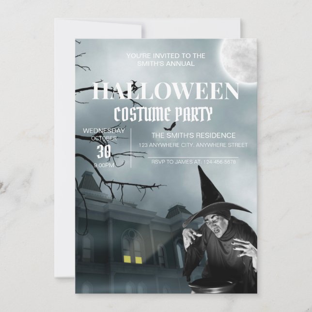 Hemma House Halloween Costume Party Inbjudan (Framsida)