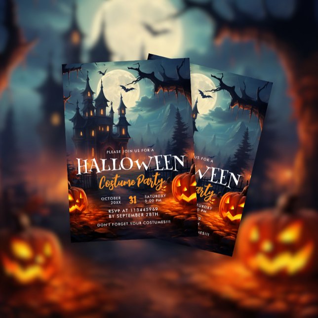 Hemma House Halloween Costume Party Inbjudningar (Skapare uppladdad)
