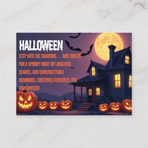 Hemma House Halloween Nattscen Visitkort