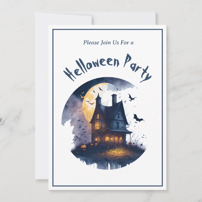 Hemma hus Halloween-inbjudan Inbjudningar (Framsida)