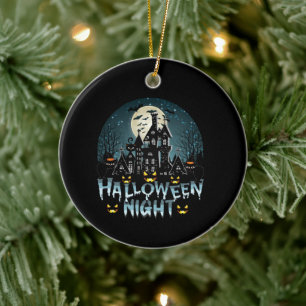 Hemma hus, Scary Halloween Natt Julgransprydnad Keramik