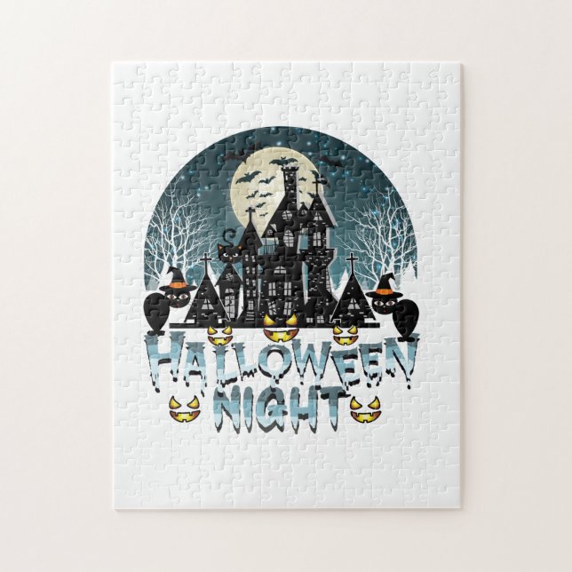 Hemma hus, Scary Halloween Natt Pussel (Vertikal)