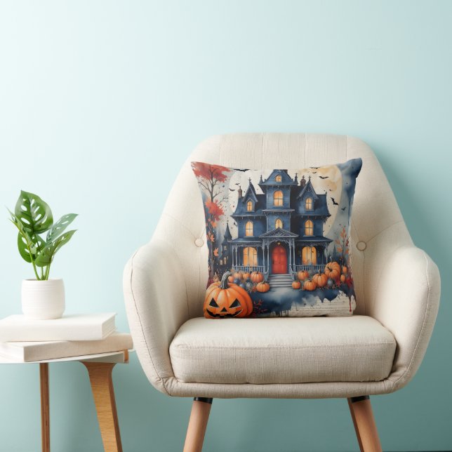 Hemma hus under måndagsljus: Halloween Magic Kudde (Stol)
