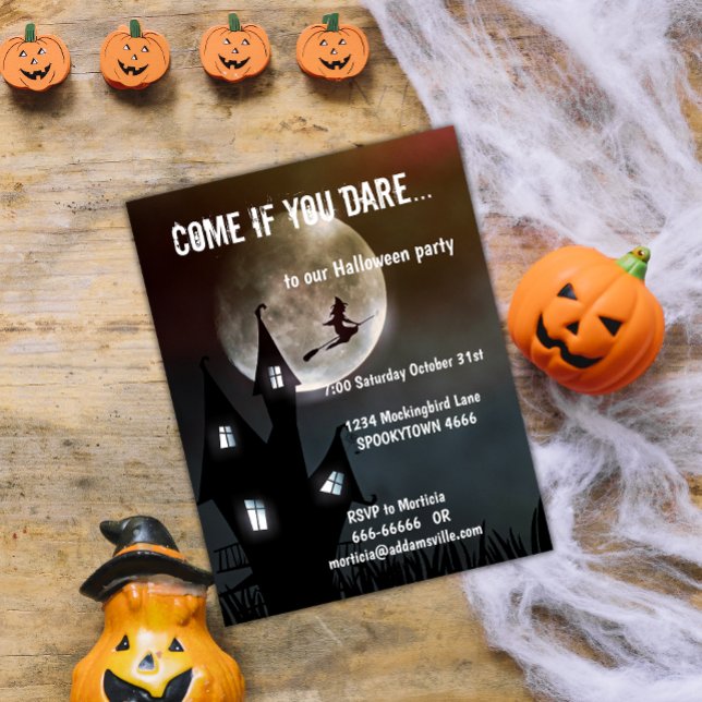 Hemma hus, Witch och Full Moon Halloween Vykort (Skapare uppladdad)